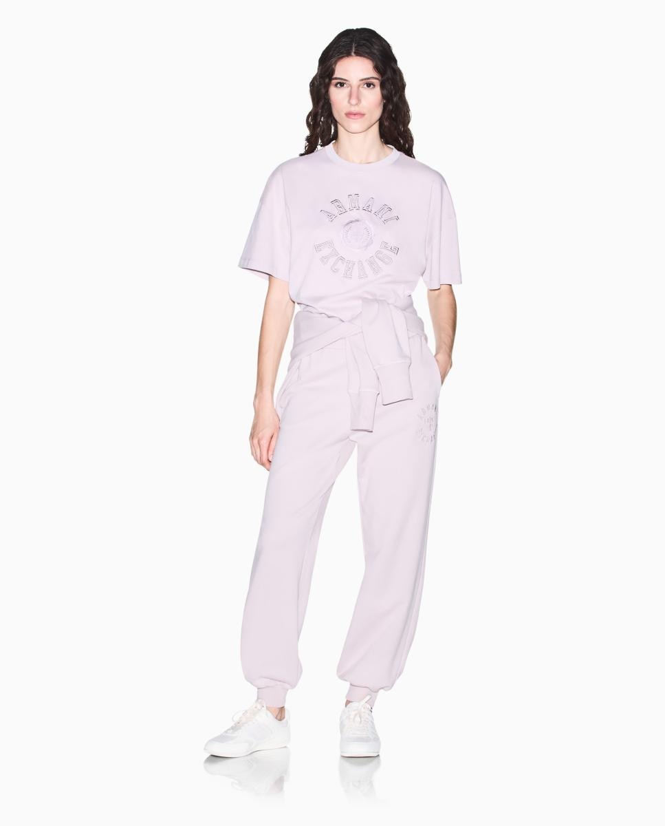 T-shirt Boxy Fit com Logótipo Bordado Lilás-5