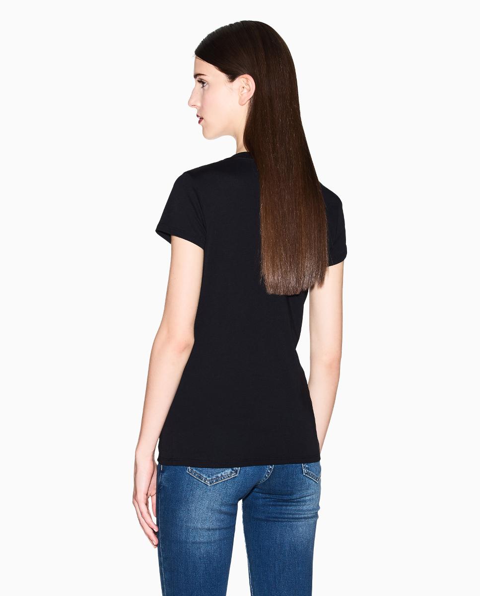T-shirt de Manga Curta Slim Fit Preto-2