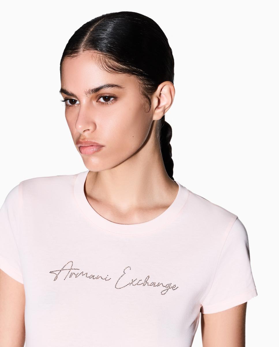 T-shirt de Manga Curta Slim Fit Rosa-claro-3