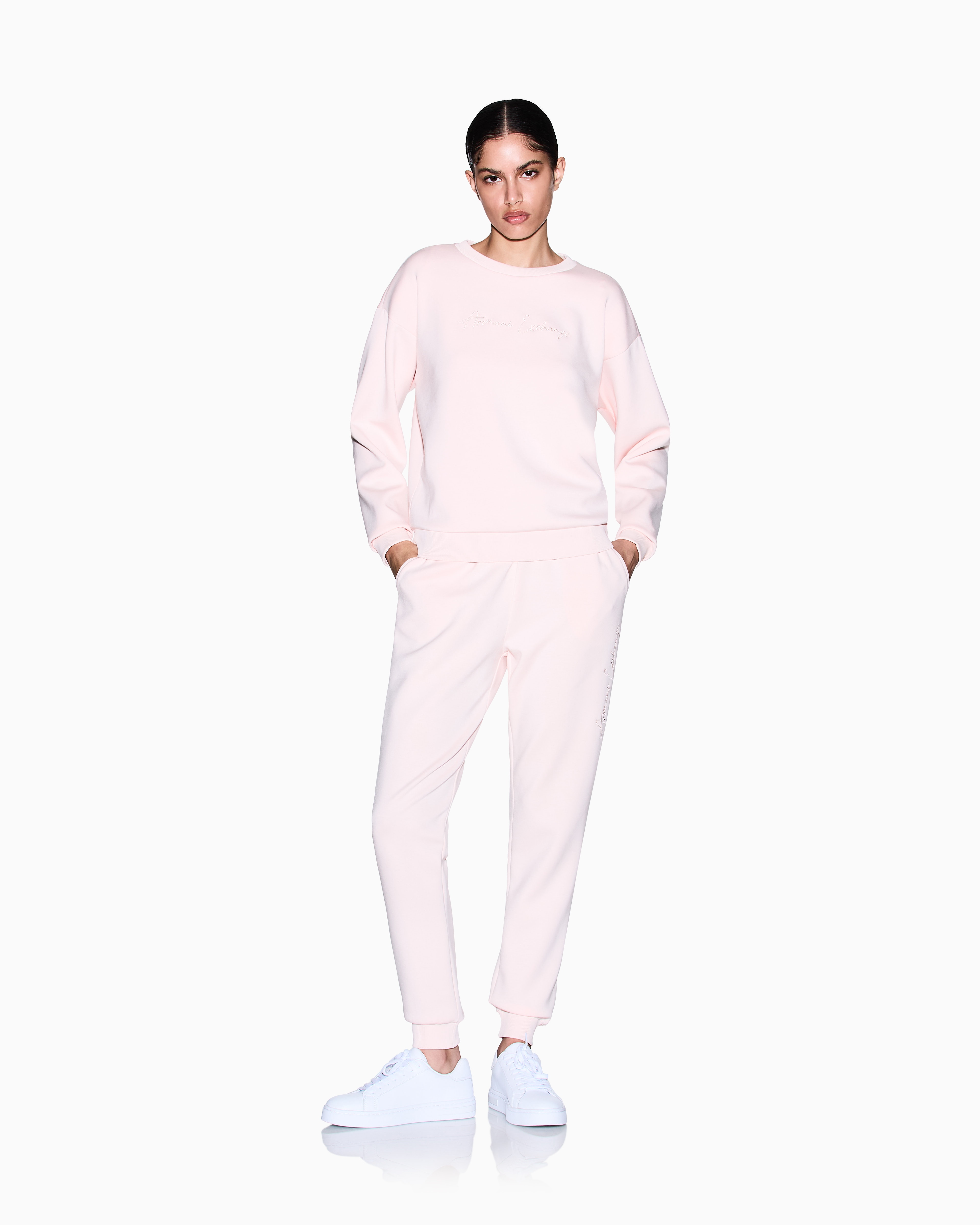 T-shirt de Manga Curta Slim Fit Rosa-claro-5