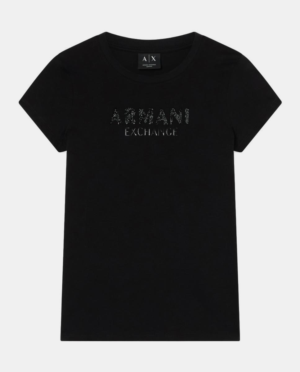 T-shirt Slim Fit com Logótipo em Relevo Preto-4