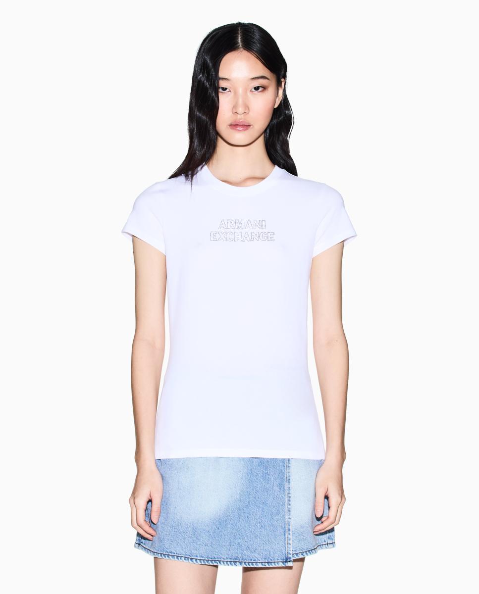 Imagem 0 de T-shirt Slim Fit com Logótipo em Strass