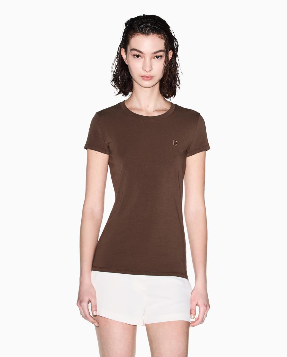 Armani Exchange - Camiseta de mujer slim fit manga corta.