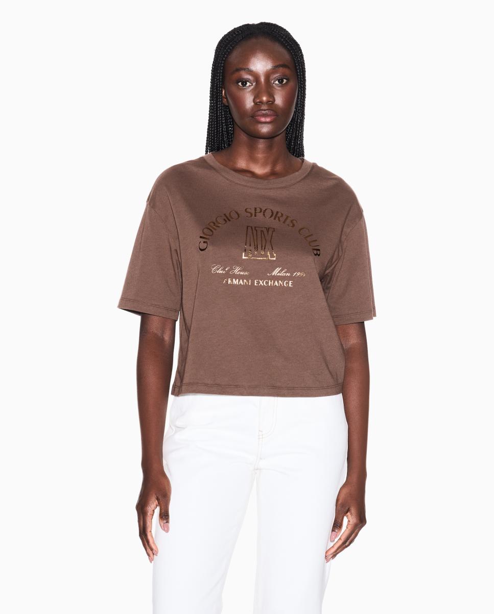 Imagem 0 de T-shirt Cropped com Logótipo Estampado