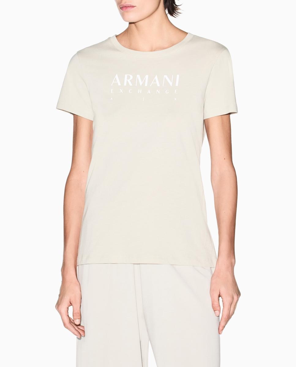 Armani Exchange - Camiseta de mujer regular fit con logo estampado.