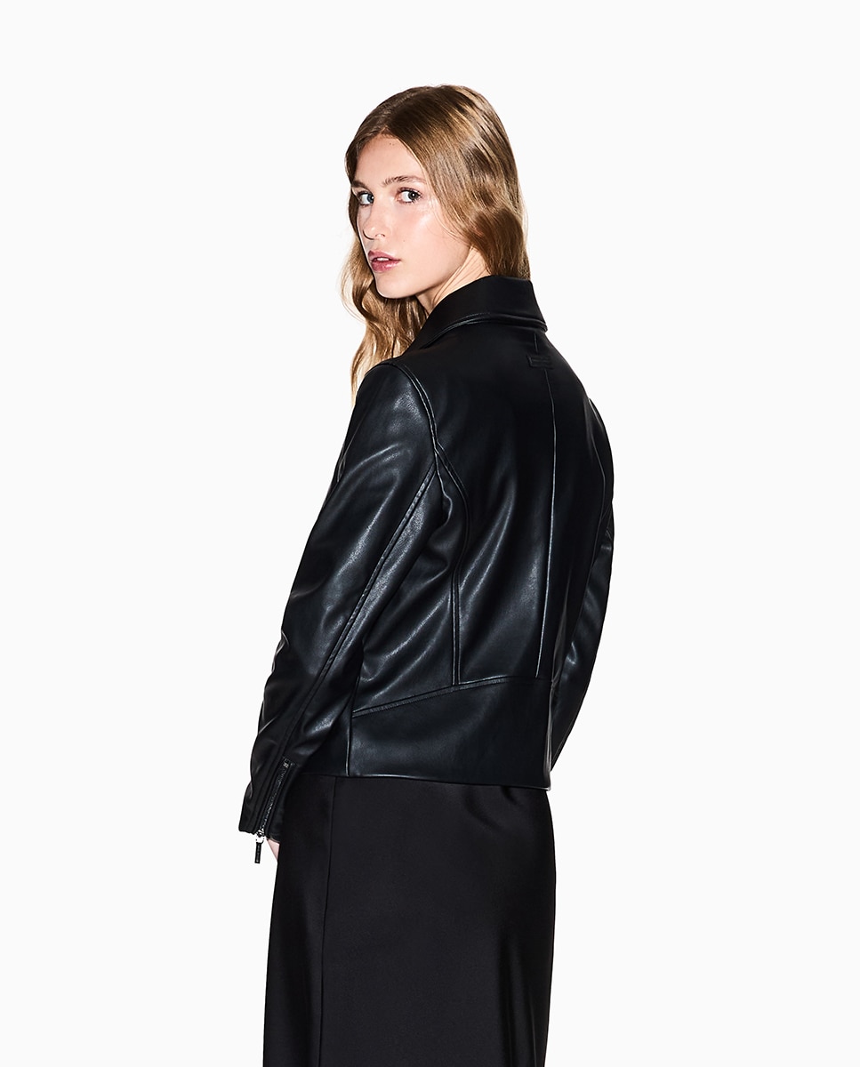 Imagen 2 de Cazadora de mujer estilo motero en ecopiel - Armani Exchange - Negro Negro