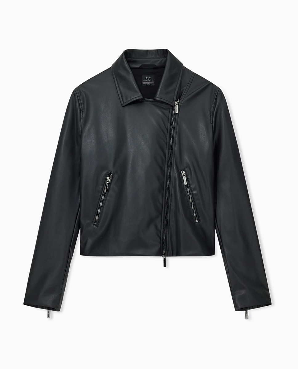 Imagen 5 de Cazadora de mujer estilo motero en ecopiel - Armani Exchange - Negro Negro