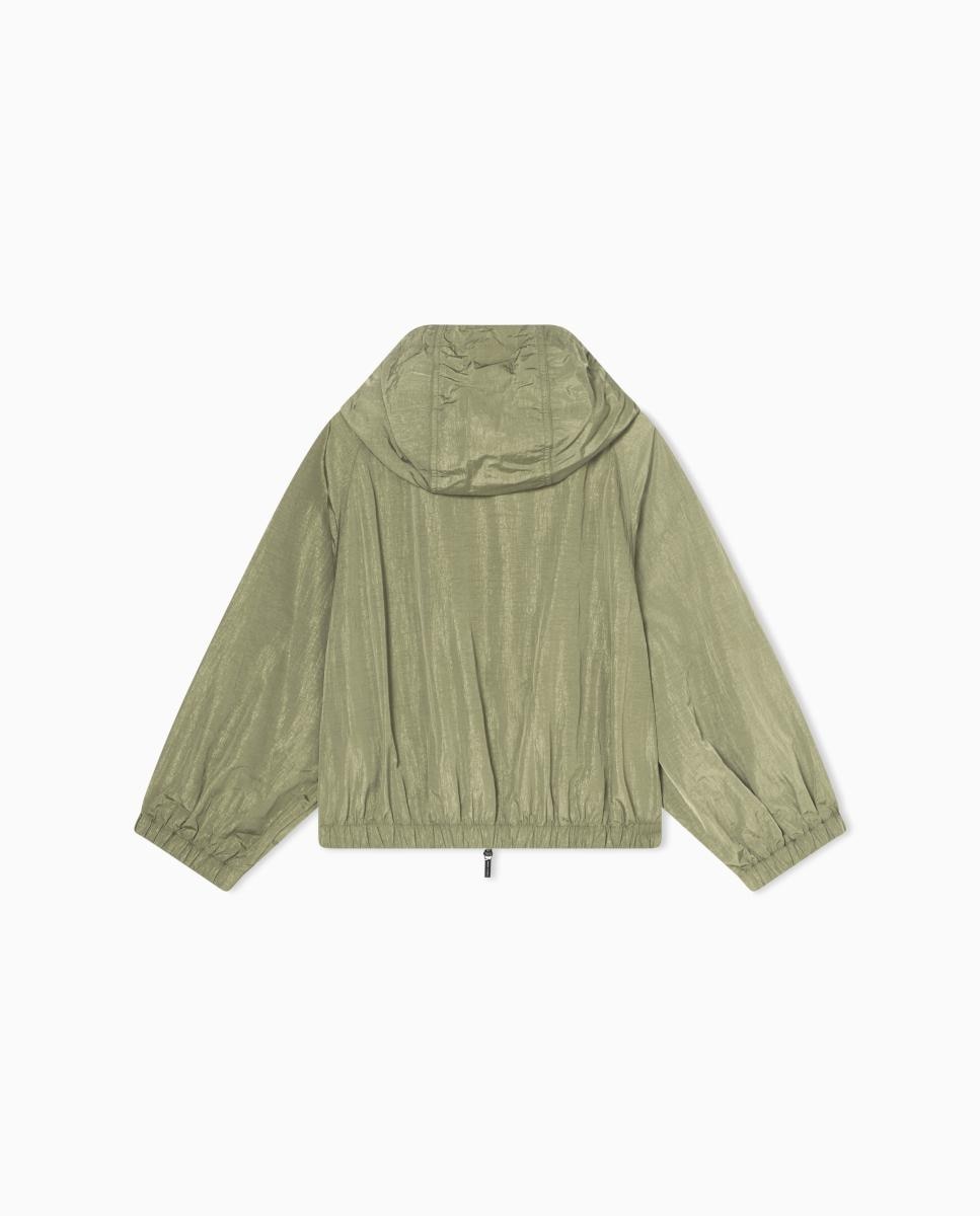 Corta-Vento Curto com Capuz Cápsula IBIZAX Verde-militar-2