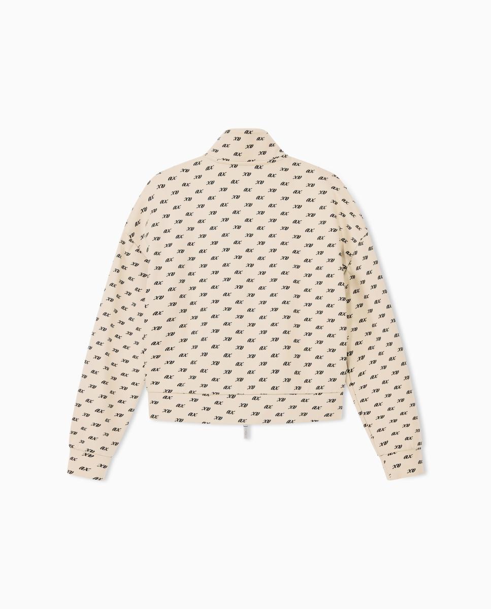 Sweatshirt Estilo Bomber com Fecho de Correr Bege-6