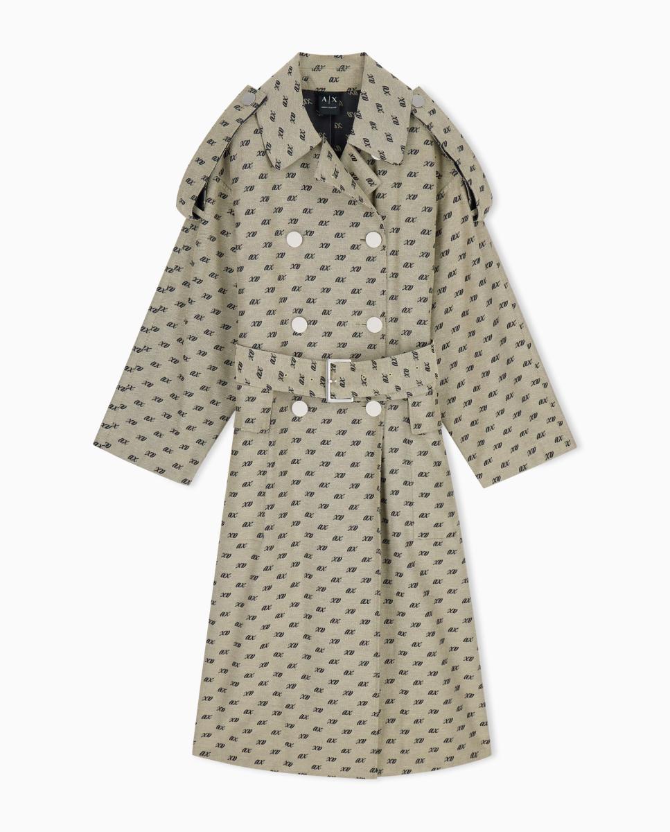 Gabardine com Estampado Multilogo Bege-2