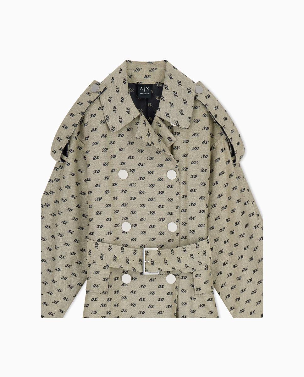Gabardine com Estampado Multilogo Bege-4