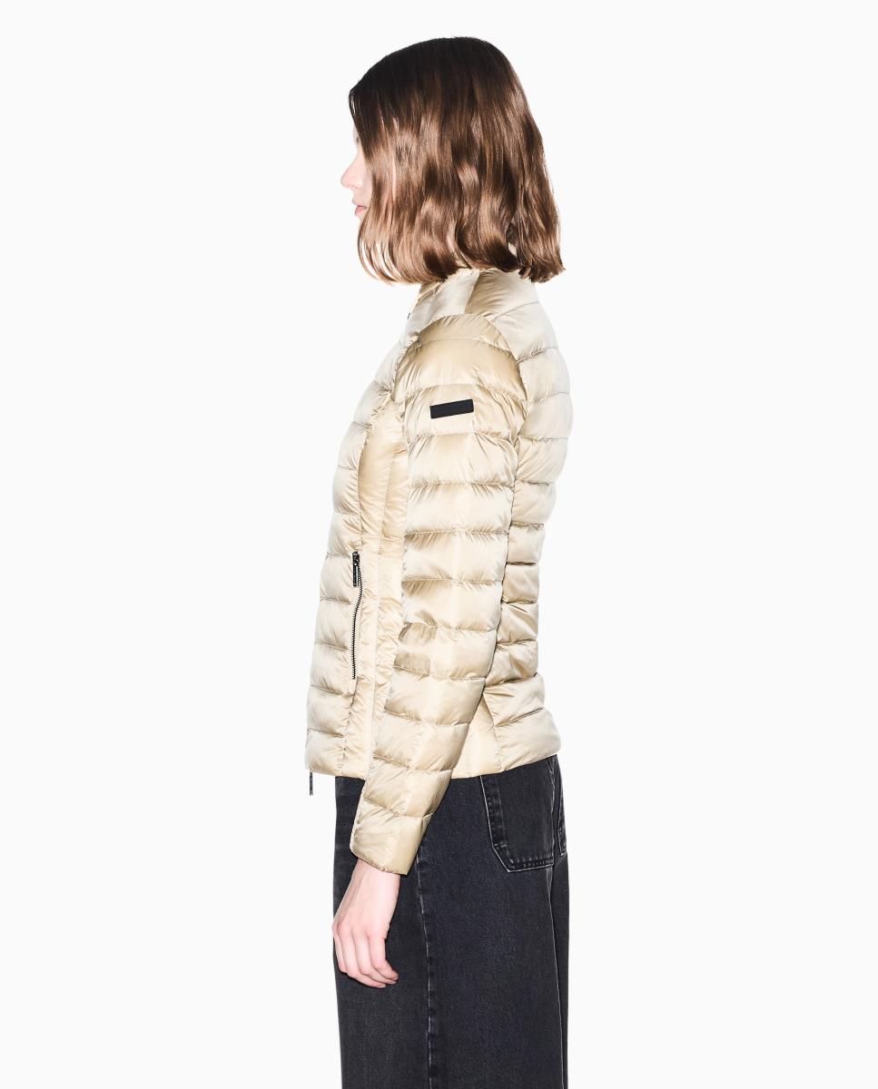 Plumífero de mujer guateado en pluma real - Armani Exchange - Rosa claro Beige-2