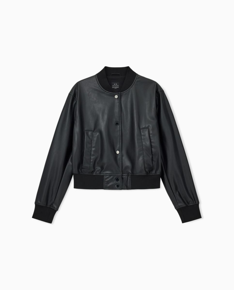 Blusão Bomber em Ecopele Preto-6