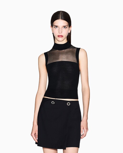 Imagen 0 de Jersey de mujer sin mangas con cuello alto