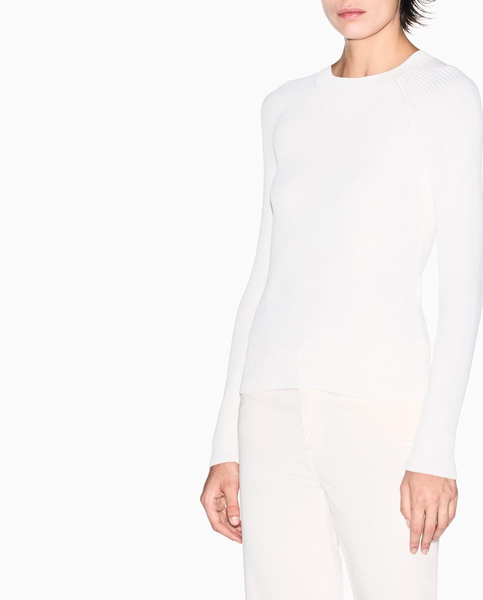 Armani Exchange - Suéter de mujer de punto viscosa con cuello caja.