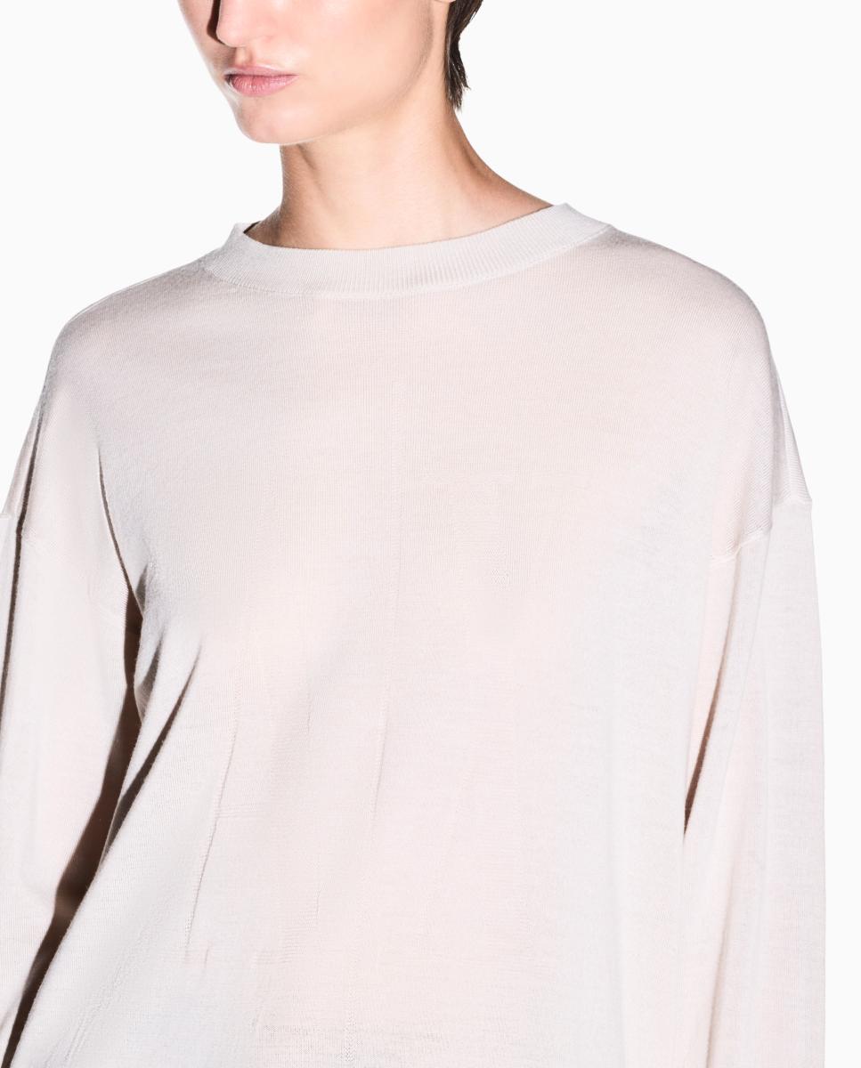 Camisola de Malha Merino com Logótipo Jacquard Icon Cinzento-claro-2