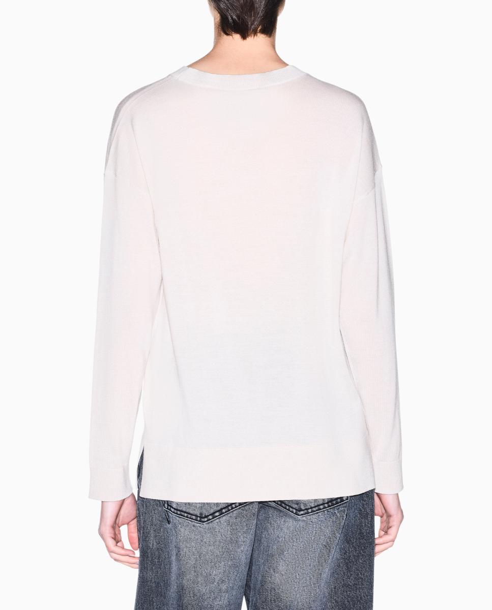Camisola de Malha Merino com Logótipo Jacquard Icon Cinzento-claro-4