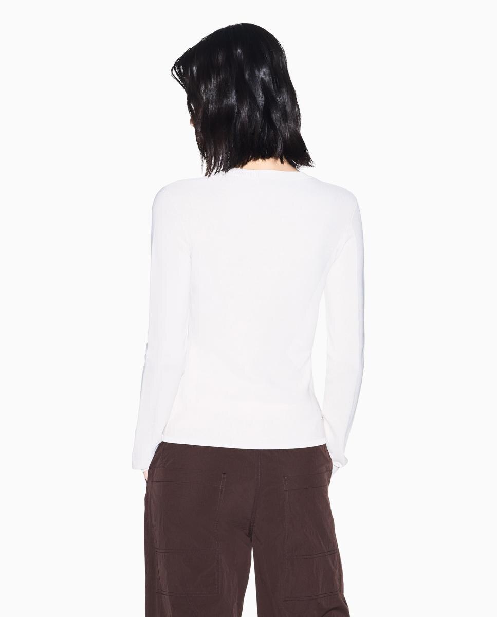 Camisola de malha com decote redondo Cinzento-claro-3