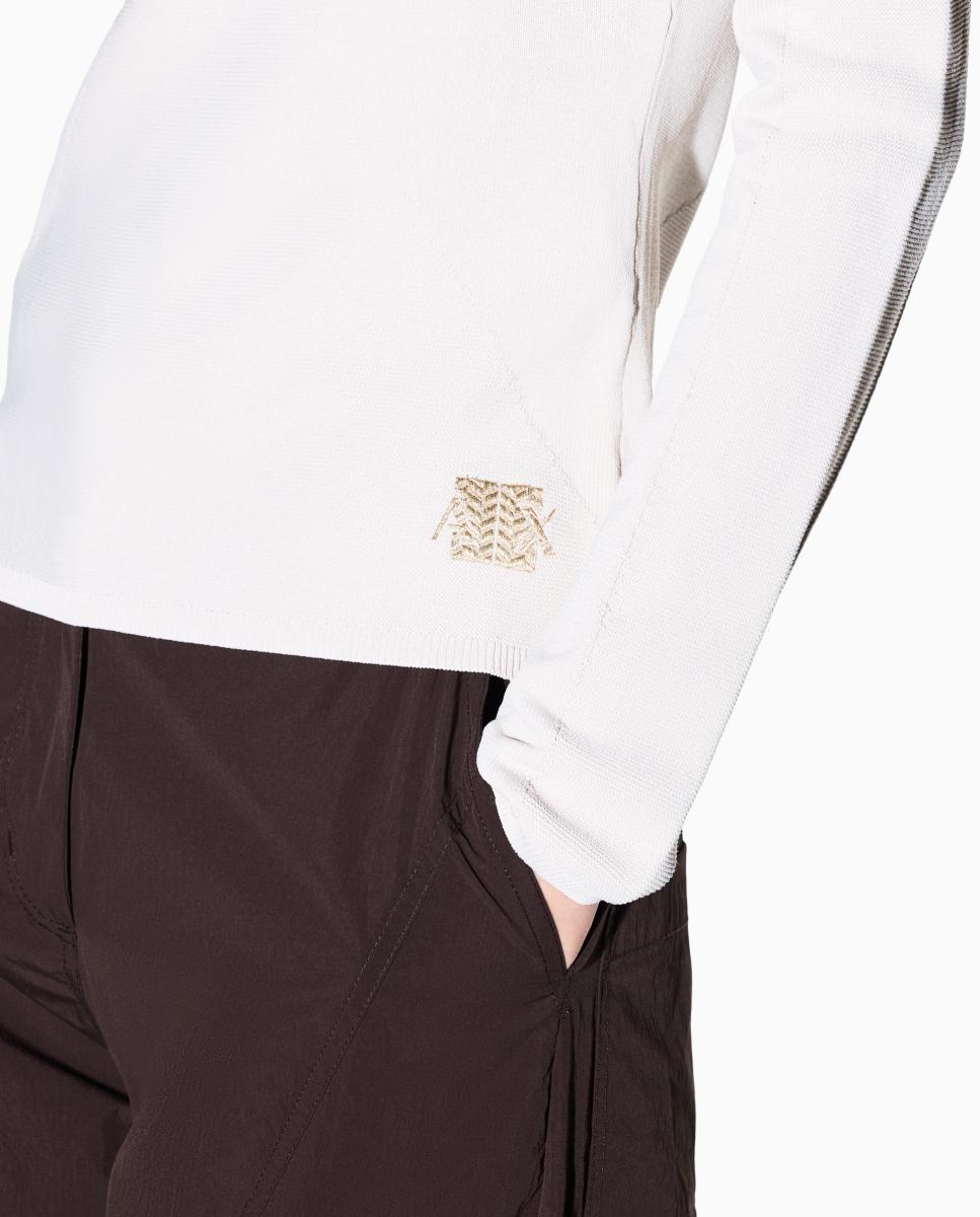 Camisola de malha com decote redondo Cinzento-claro-4