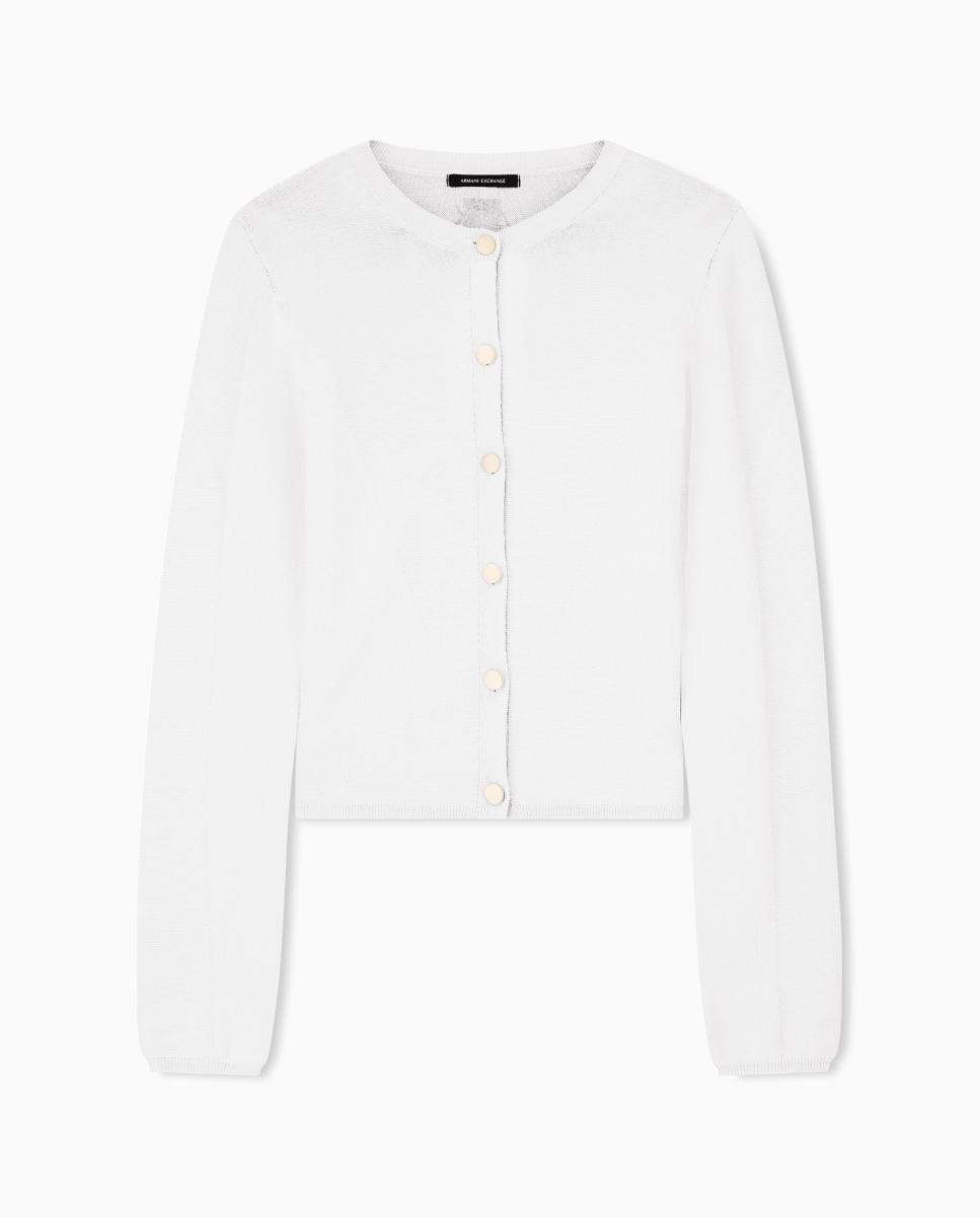 Cardigan com Botões Dourados Cinzento-claro-6