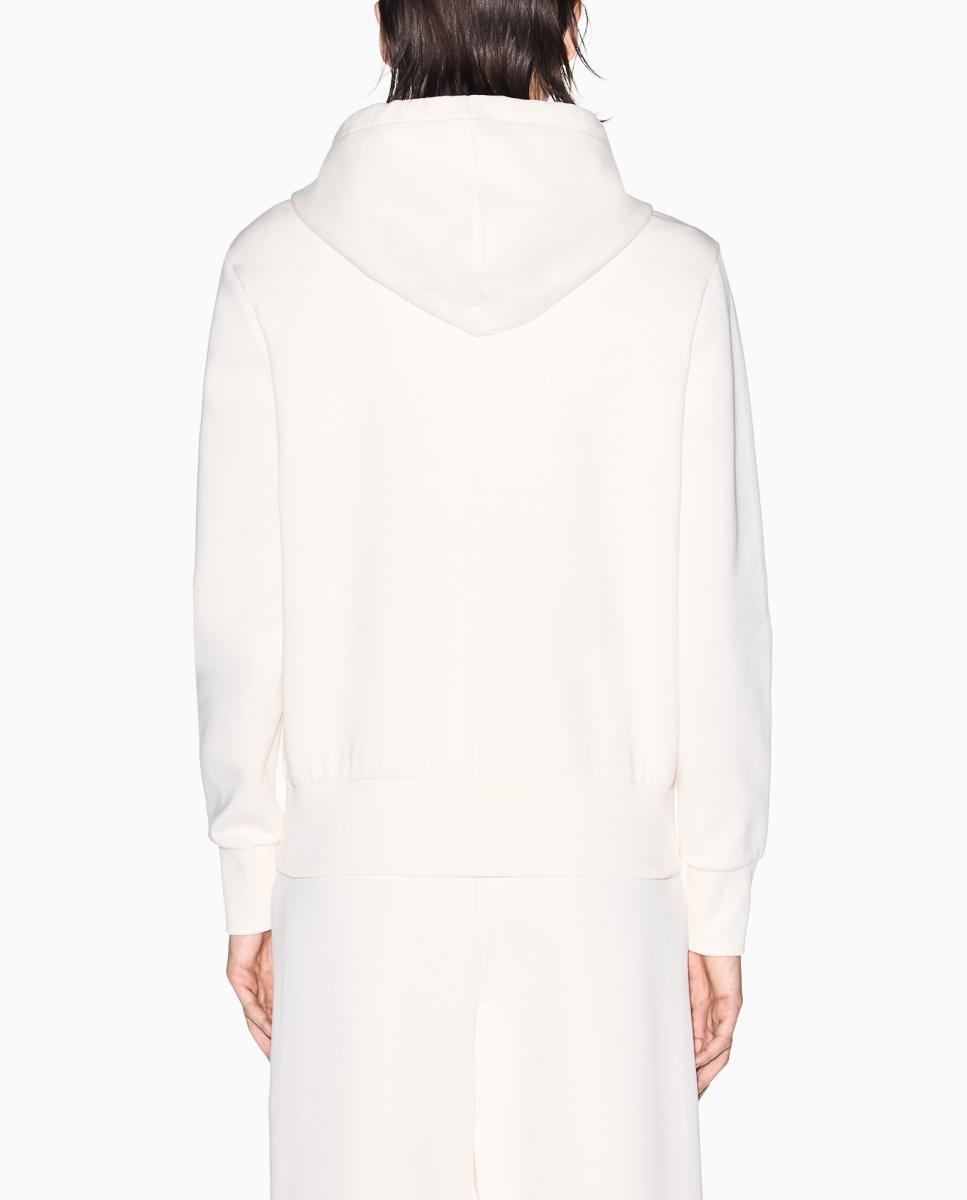 Sweatshirt com Capuz e Fecho de Correr Cru-2