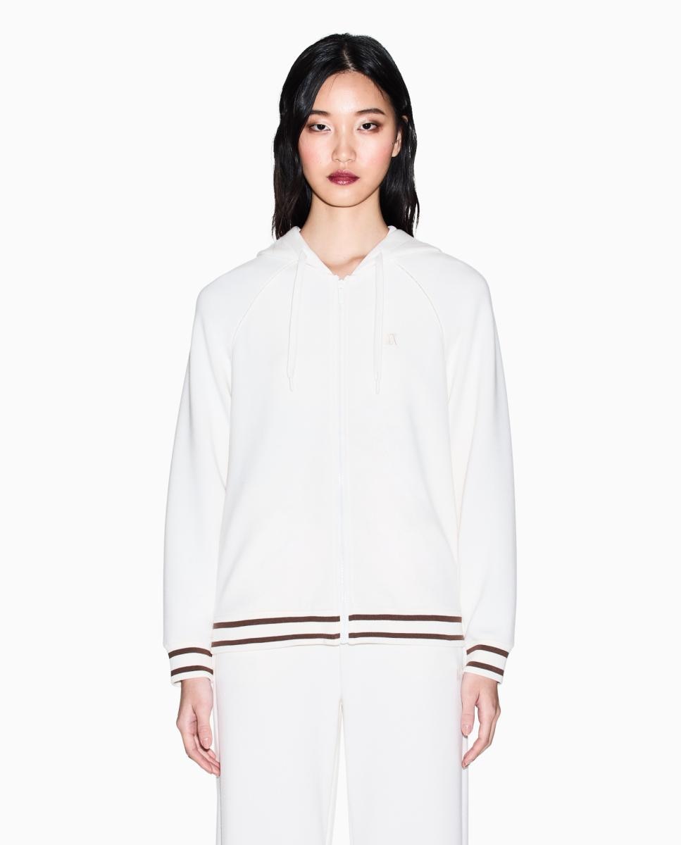 Imagem 0 de Sweatshirt Aberta com Capuz em Interlock