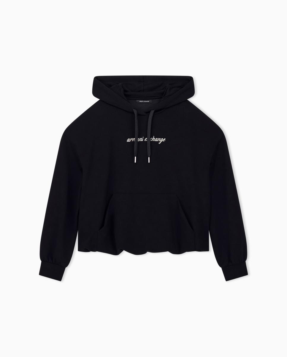 Sweatshirt com Capuz e Logótipo Preto-2