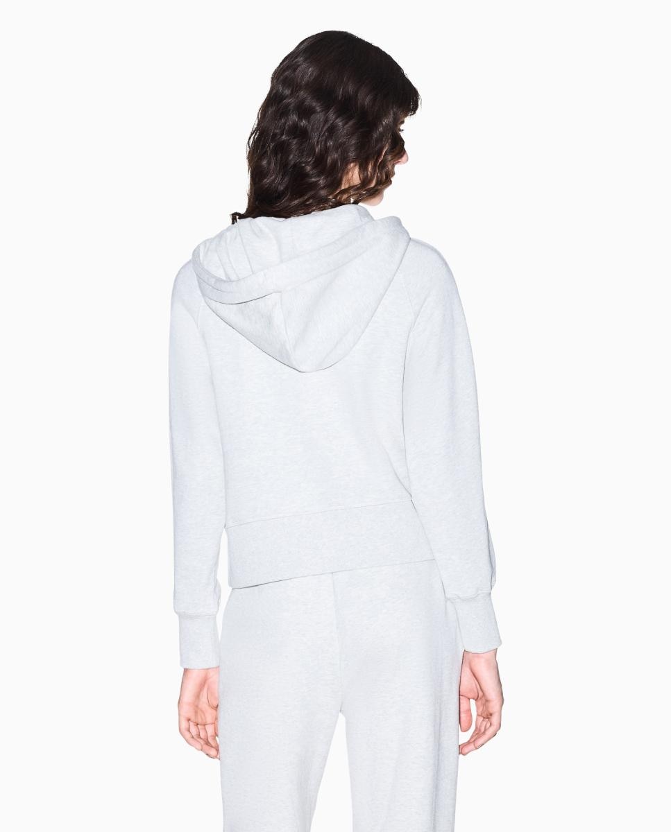 Sweatshirt com Capuz e Logótipo Bordado Cinzento-claro-3