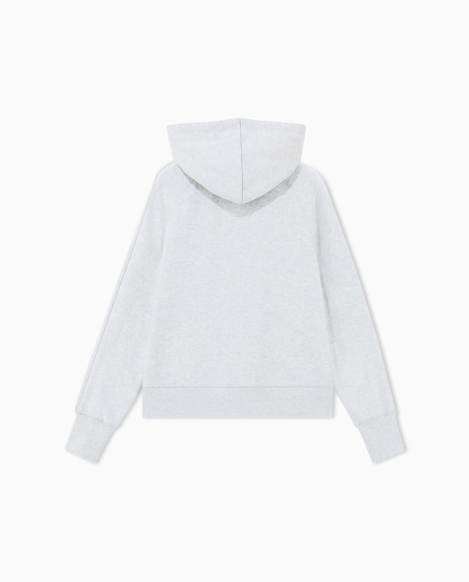 Sweatshirt com Capuz e Logótipo Bordado Cinzento-claro-7