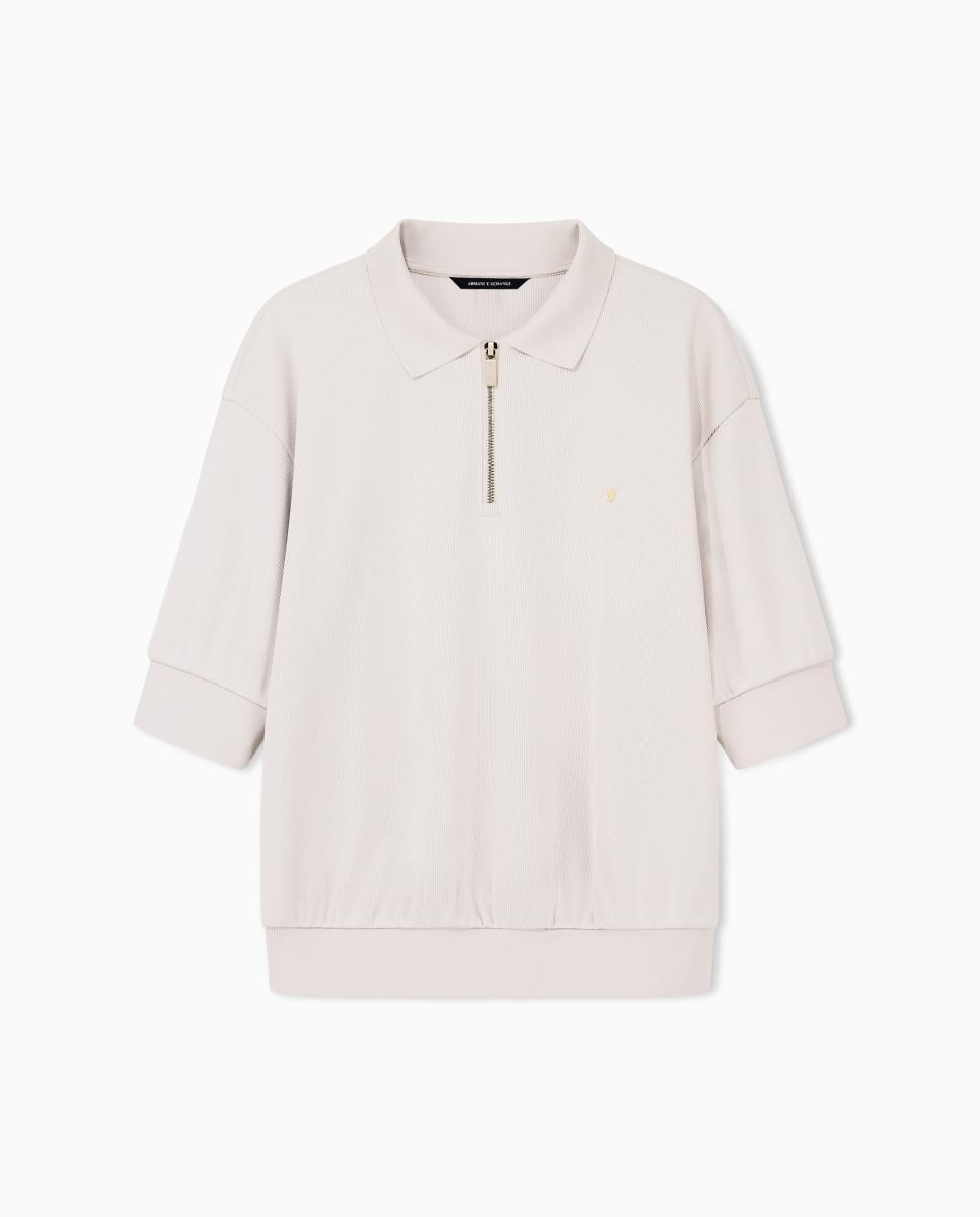 Polo de Malha Relaxed Fit Cinzento-claro-5