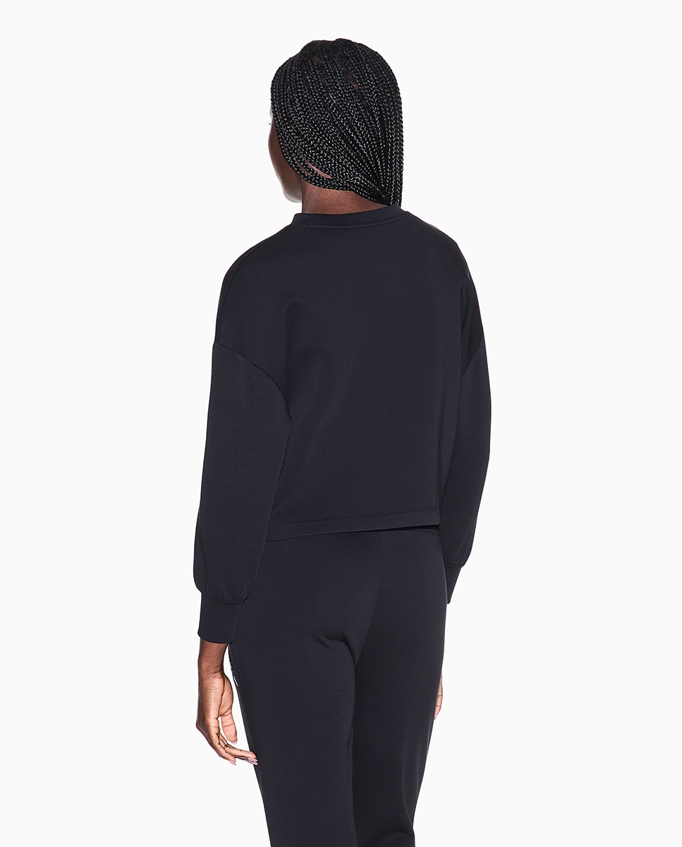 Sweatshirt de decote redondo com logótipo Preto-2