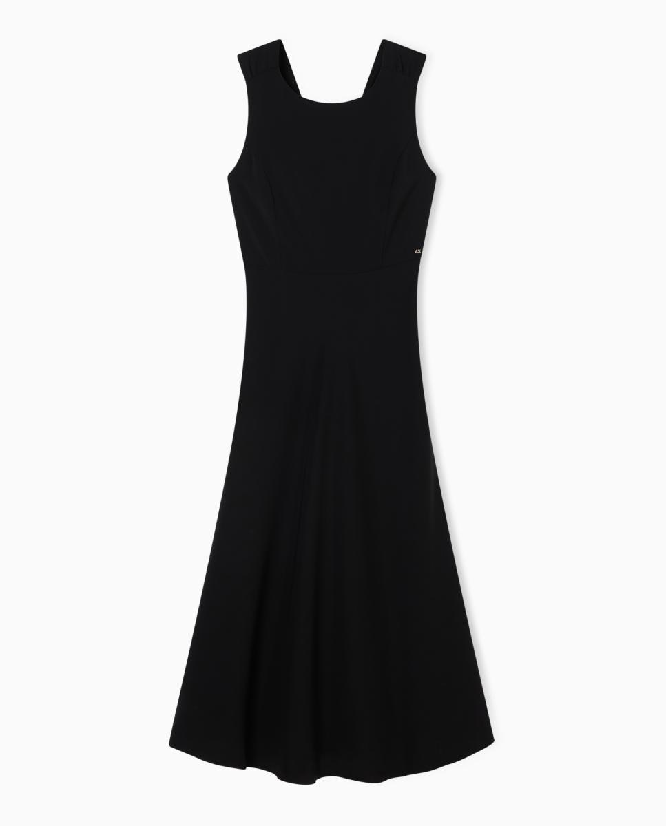 Vestido Comprido com Adorno nas Costas Preto-3