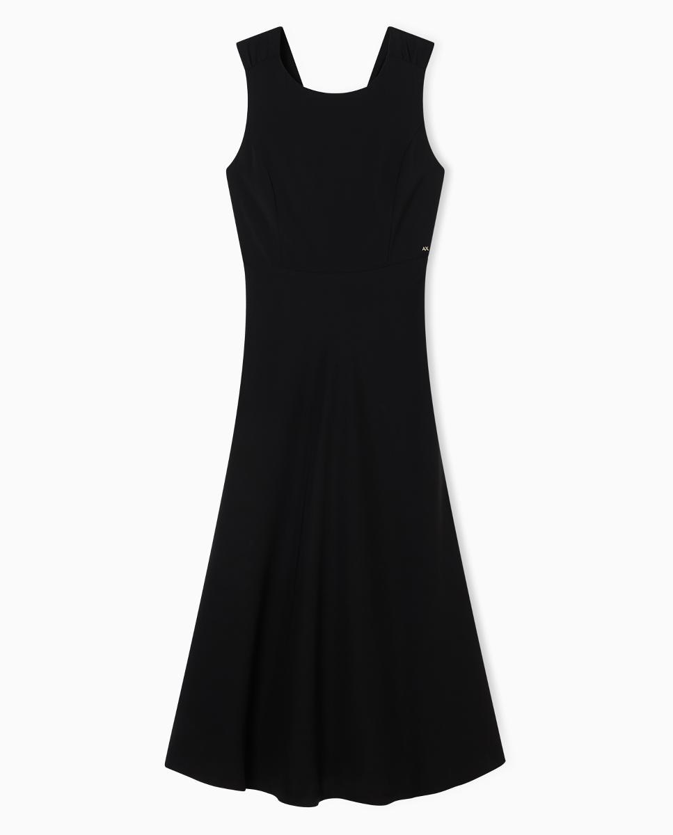 Vestido Comprido com Adorno nas Costas Preto-5