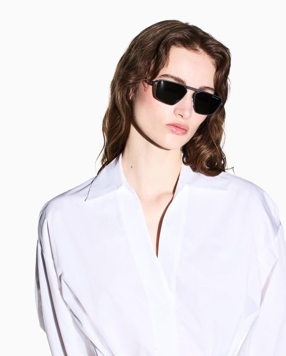 Vestido Camiseiro Curto em Algodão Branco-3