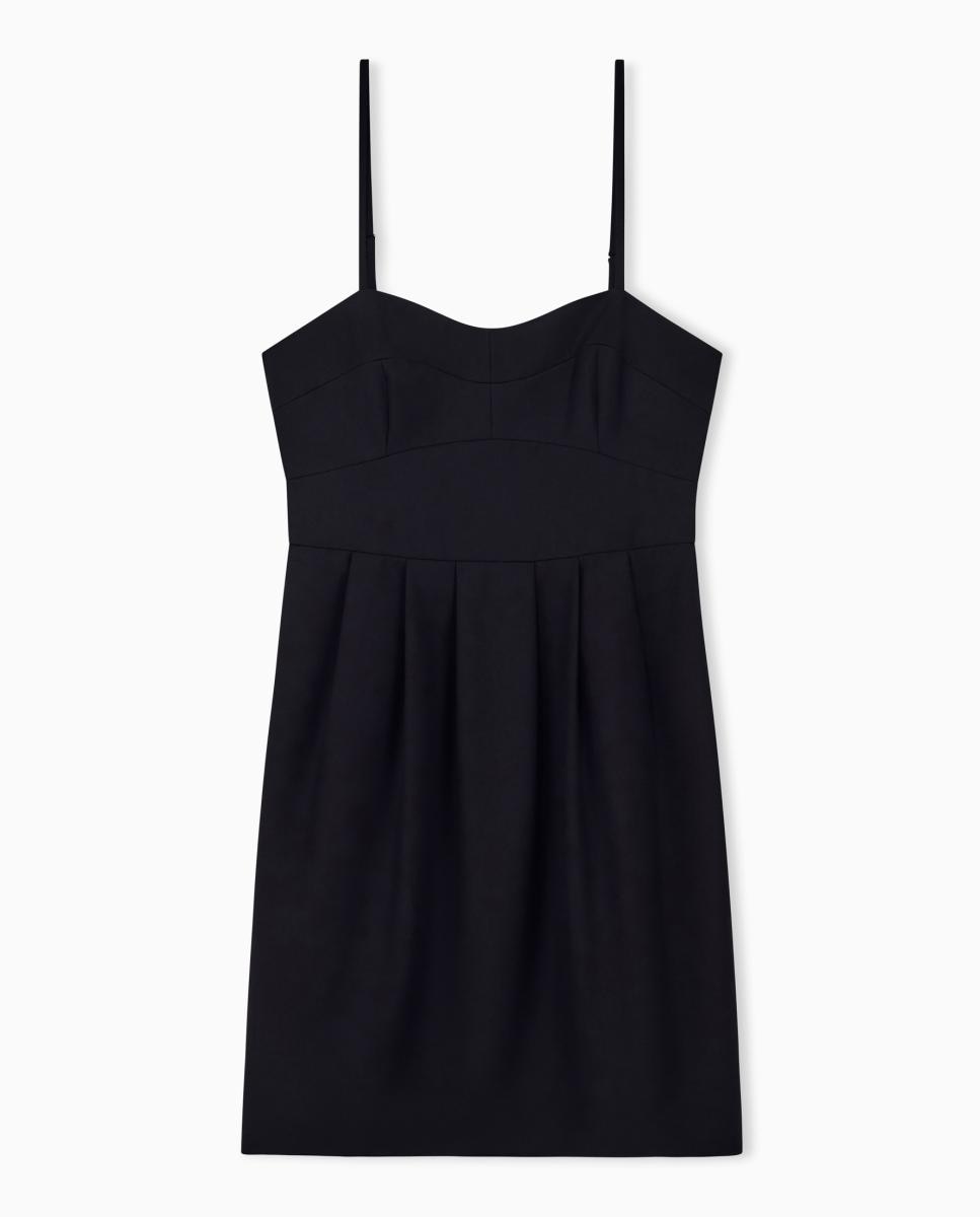 Vestido Curto de Alças e Decote Coração Preto-4