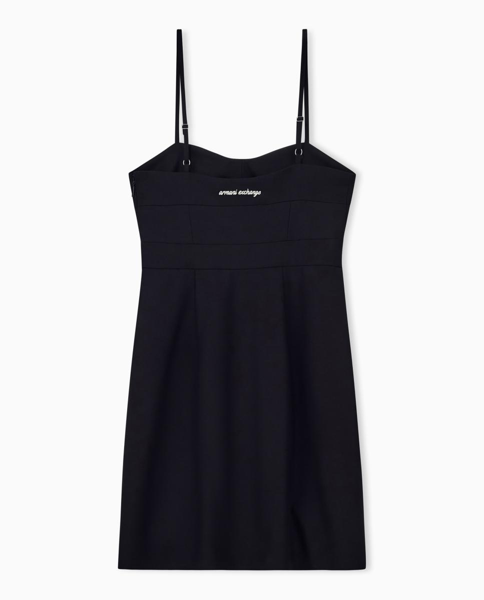 Vestido Curto de Alças e Decote Coração Preto-5