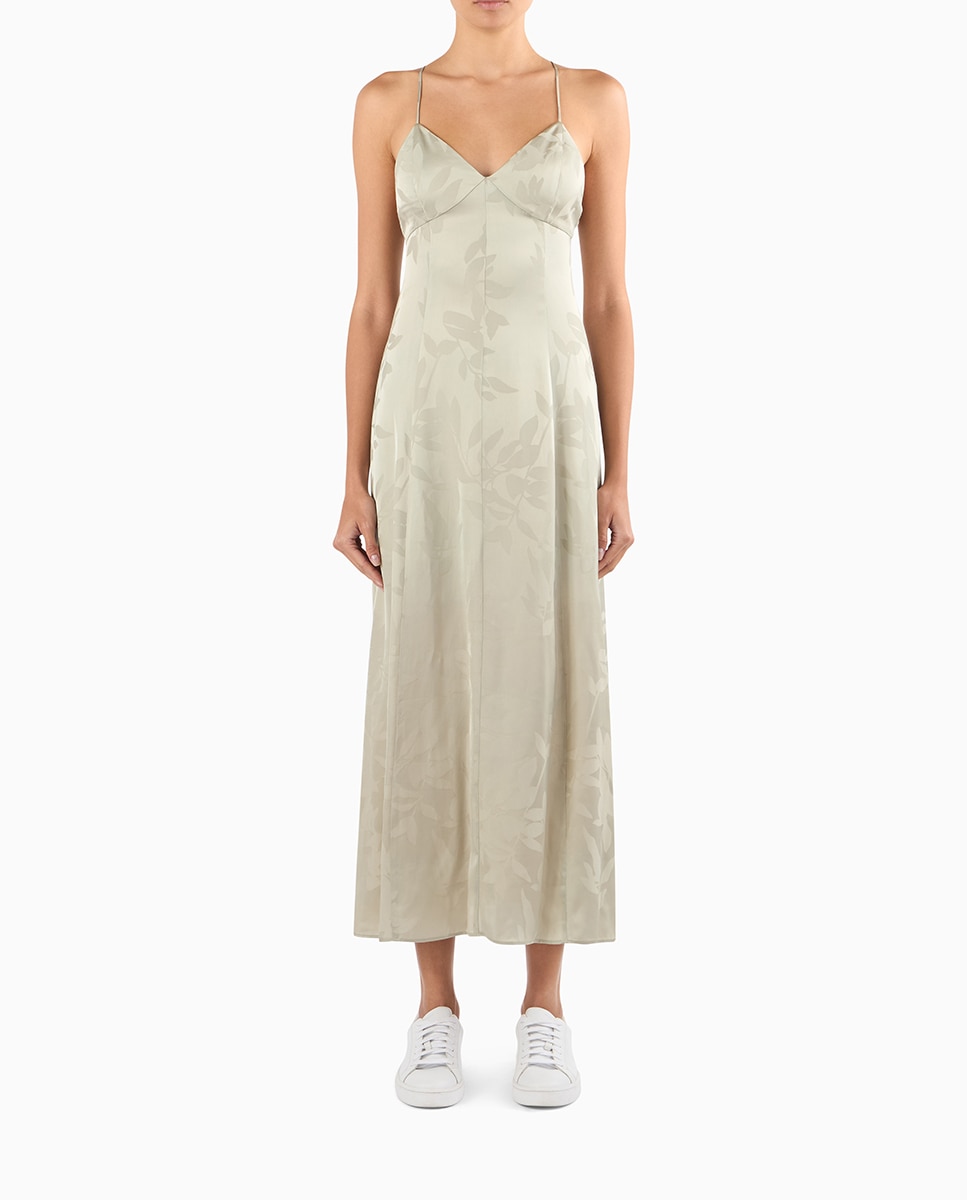 Imagem 0 de Vestido Maxi de Alças em Viscose Jacquard Cápsula IBIZAX