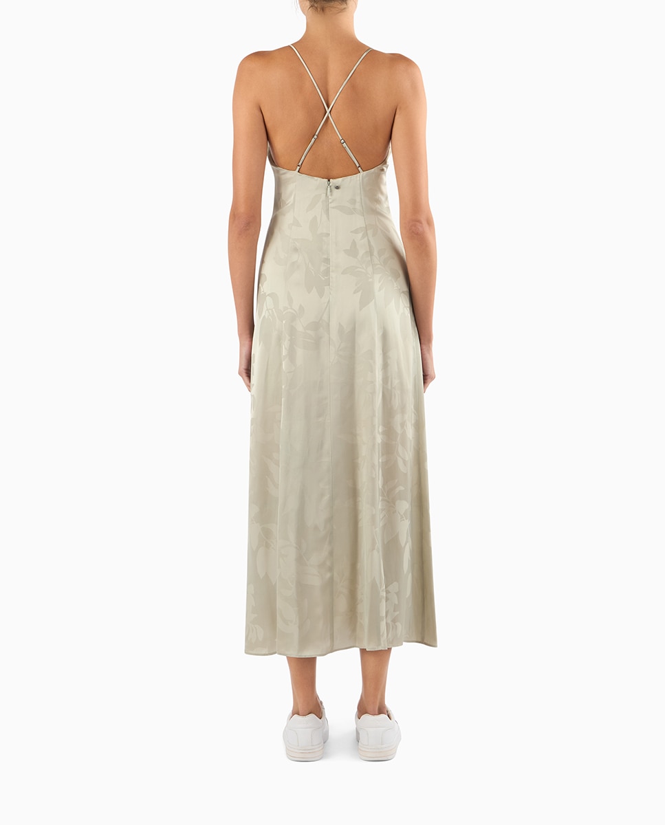 Vestido Maxi de Alças em Viscose Jacquard Cápsula IBIZAX Pedra-2