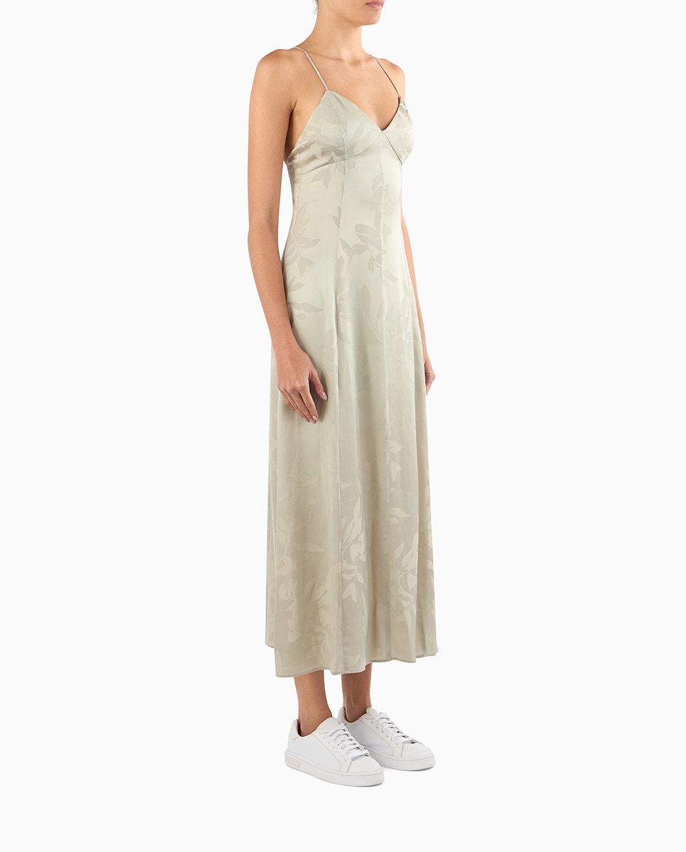 Vestido Maxi de Alças em Viscose Jacquard Cápsula IBIZAX Pedra-3