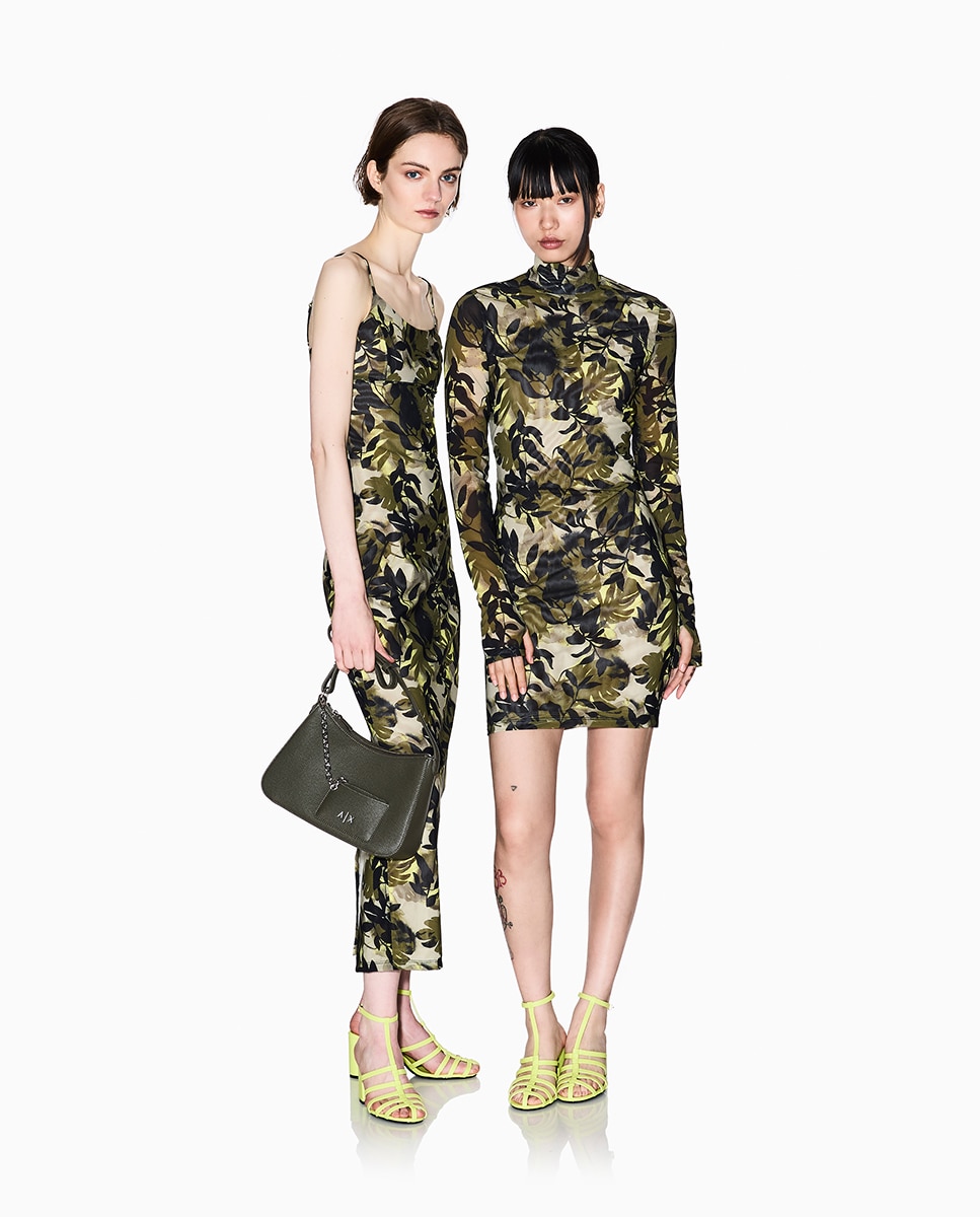 Vestido Comprido de Alças com Estampado Cápsula IBIZAX Verde-militar-5