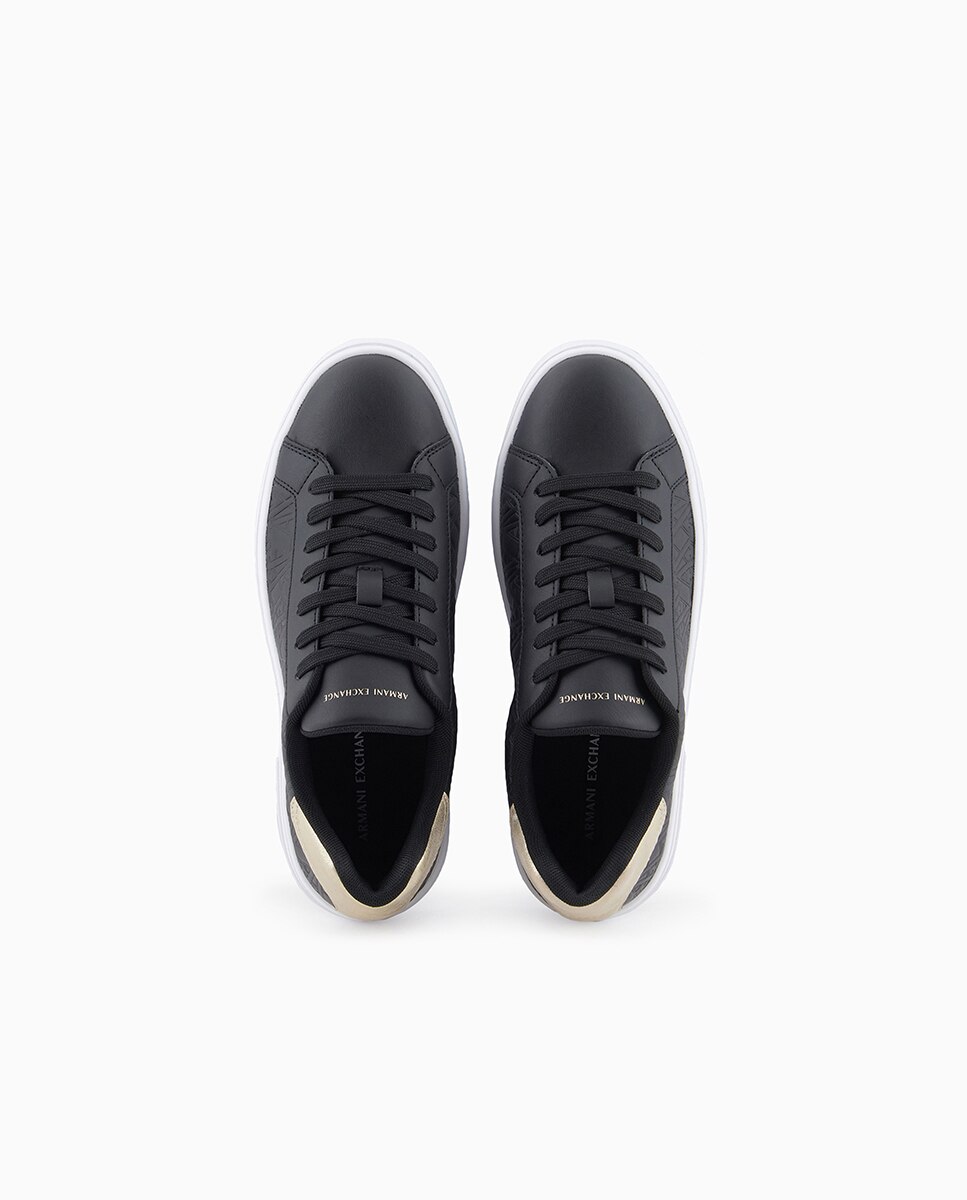 Sapatilhas com Logótipo de Jacquard e Tornozelo Metalizado Preto-4