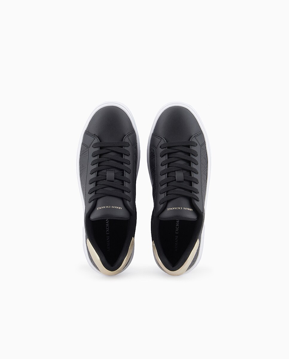 Sapatilhas com Logótipo de Jacquard e Tornozelo Metalizado Preto-4