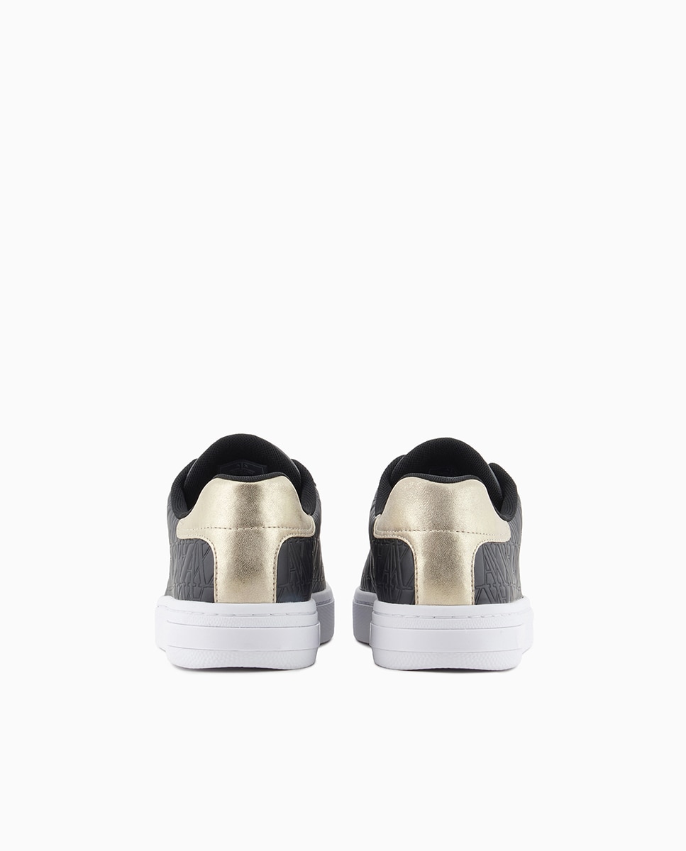 Sapatilhas com Logótipo de Jacquard e Tornozelo Metalizado Preto-8