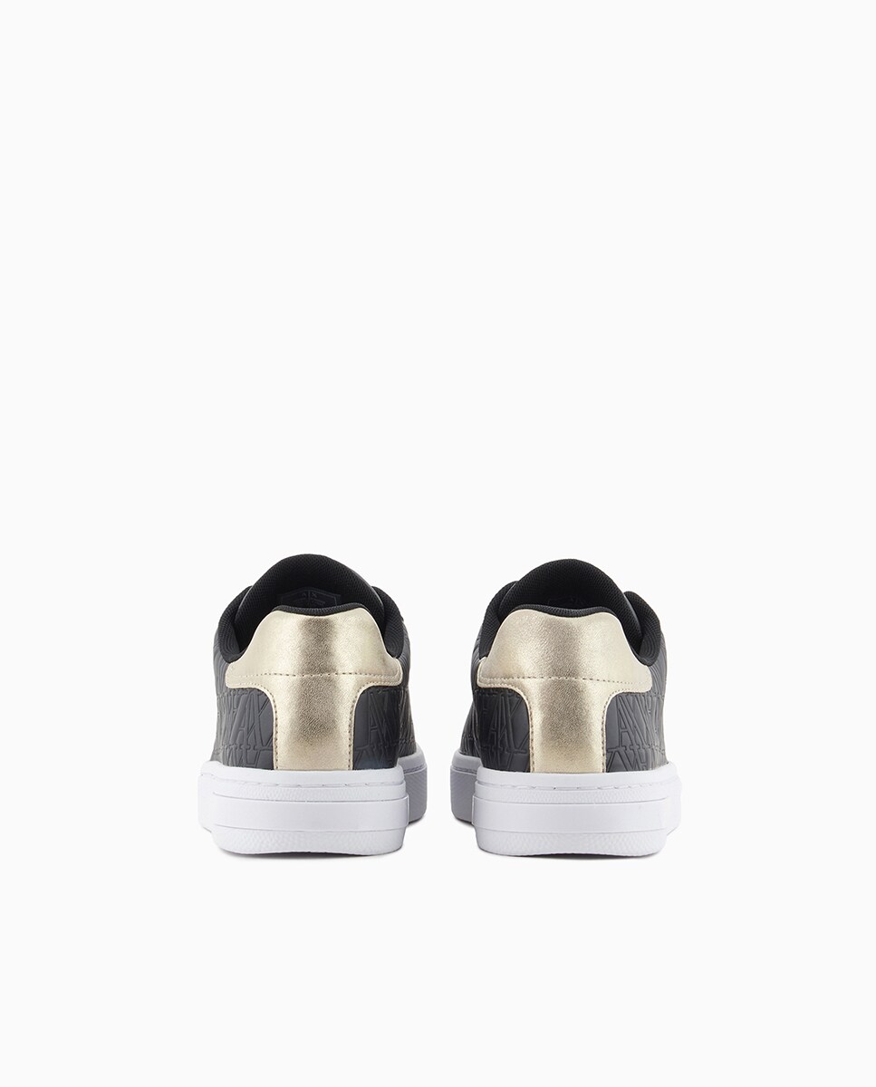 Sapatilhas com Logótipo de Jacquard e Tornozelo Metalizado Preto-8