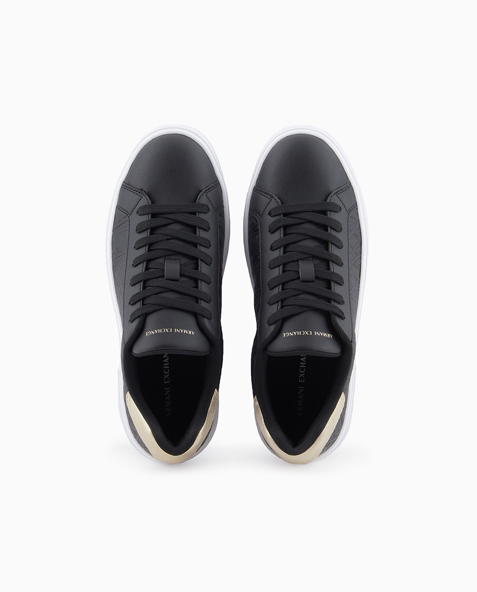 Sapatilhas com Logótipo de Jacquard e Tornozelo Metalizado Preto-9