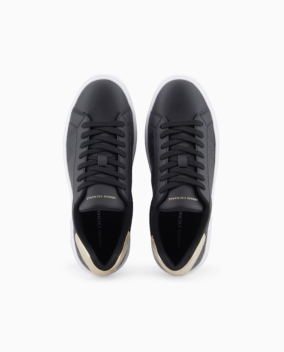 Sapatilhas com Logótipo de Jacquard e Tornozelo Metalizado Preto-9