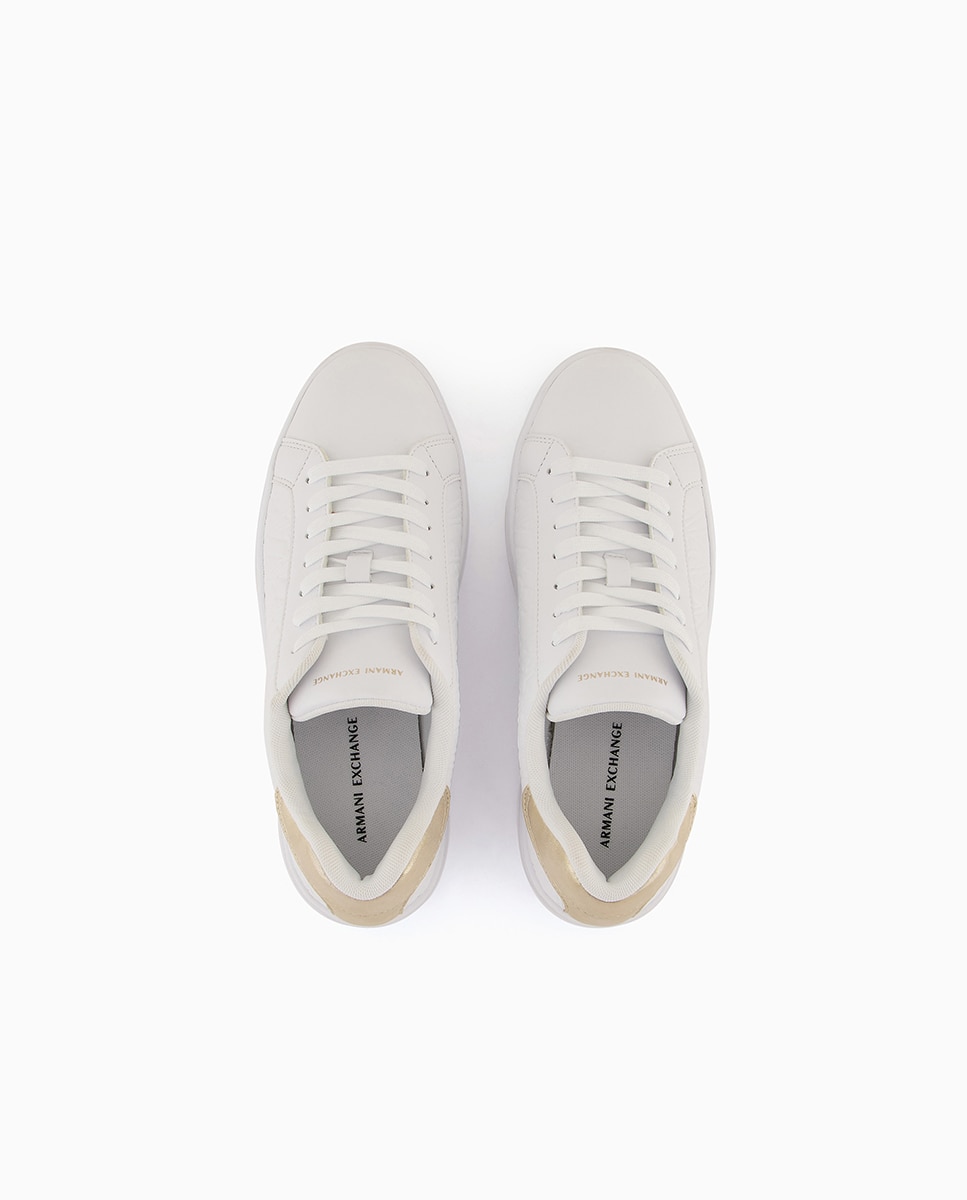 Sapatilhas com Logótipo de Jacquard e Tornozelo Metalizado Branco-4