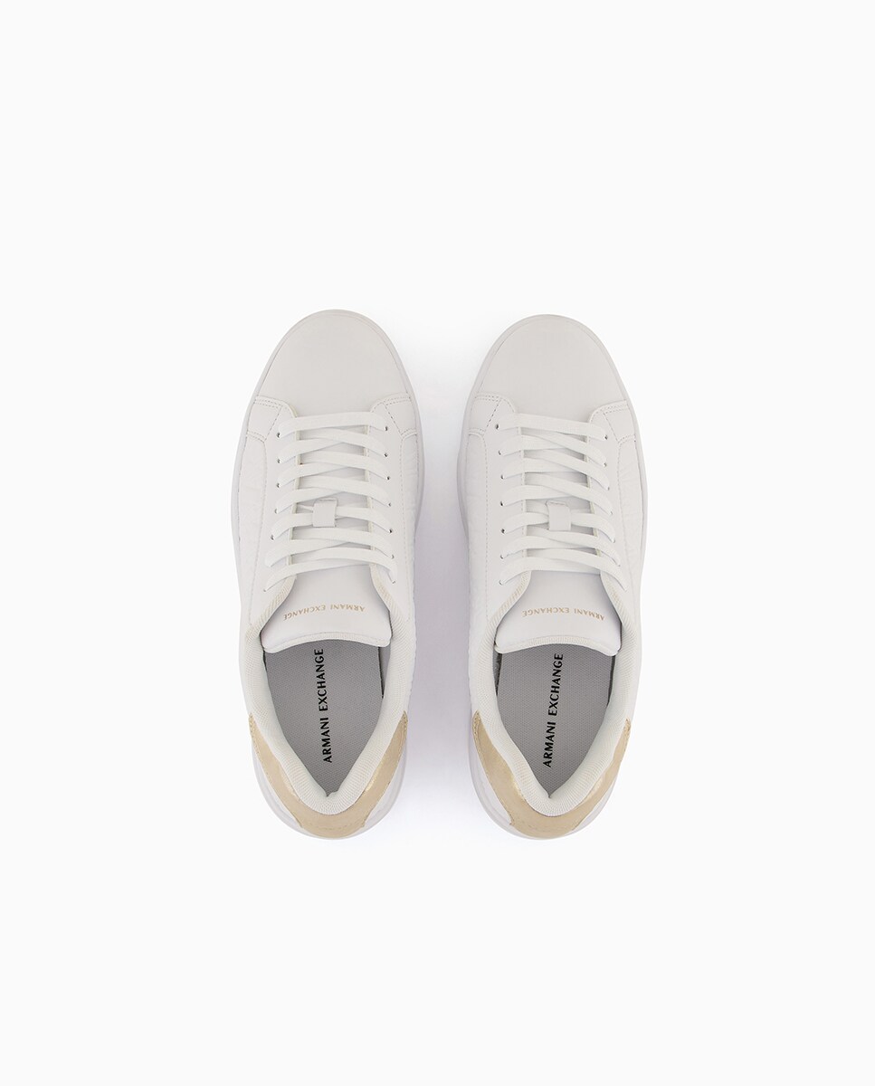 Sapatilhas com Logótipo de Jacquard e Tornozelo Metalizado Branco-4