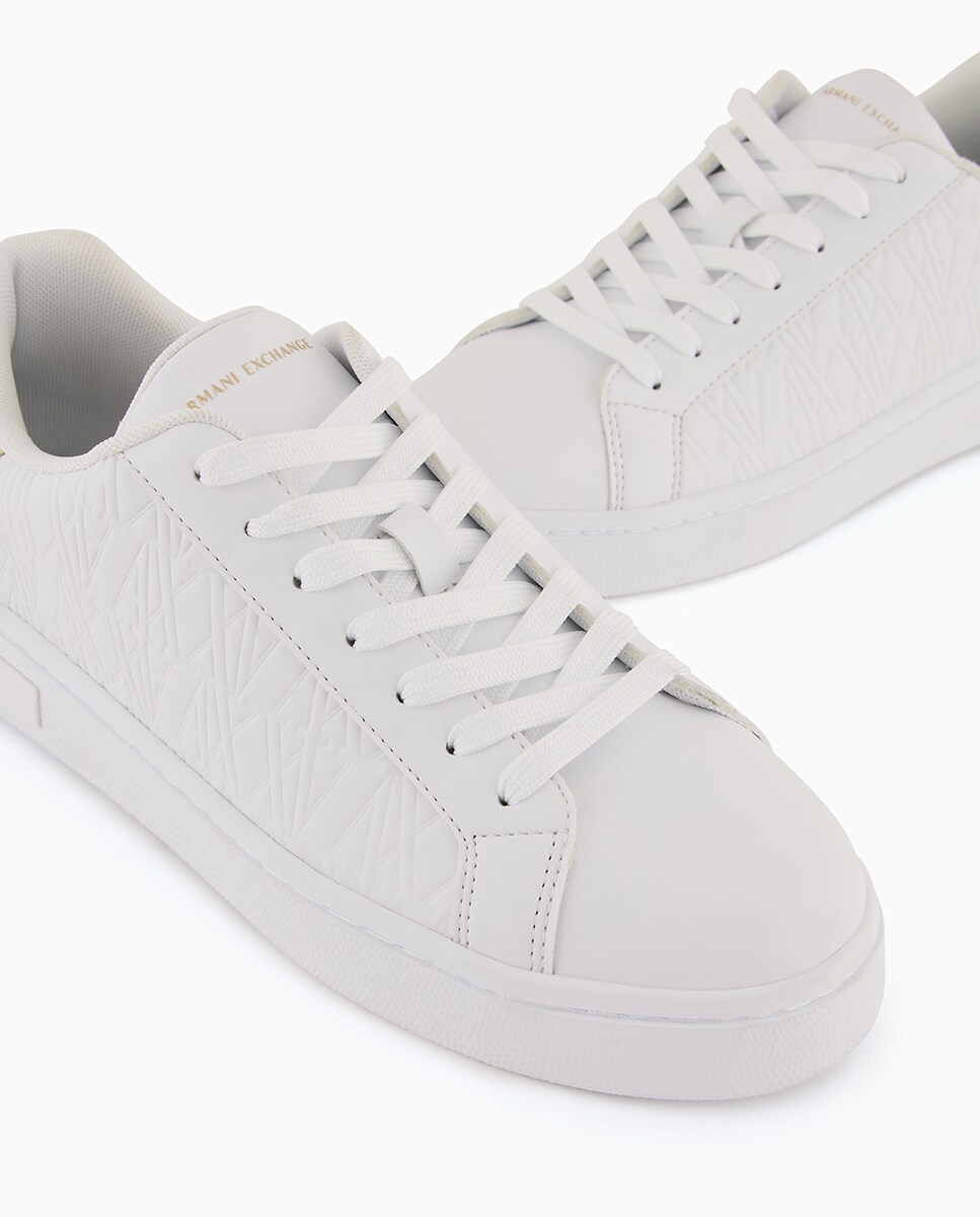 Sapatilhas com Logótipo de Jacquard e Tornozelo Metalizado Branco-5