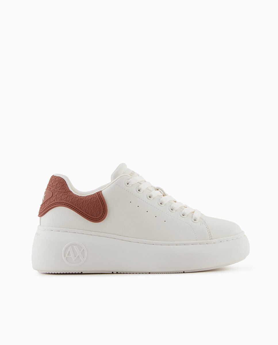 Sapatilhas Icon com Sola Chunky e Combinação de Tecidos Branco-1